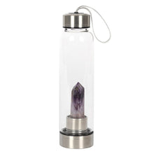 Load image into Gallery viewer, Amethyst Calming Glass Water Bottle