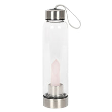 Load image into Gallery viewer, Rose Quartz Purifying Glass Water Bottle