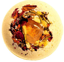 Load image into Gallery viewer, Citrine Luck & Prosperity Aromatherapy Reiki Crystal Bath Bomb VEGAN