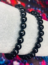 Load image into Gallery viewer, 6mm Black Agate Bead Bracelet
