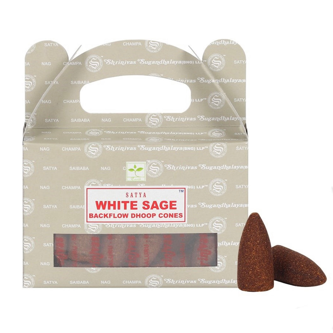 Satya White Sage Backflow Cones