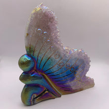 Load image into Gallery viewer, Titanium Angel Aura Amethyst Cluster Fairy
