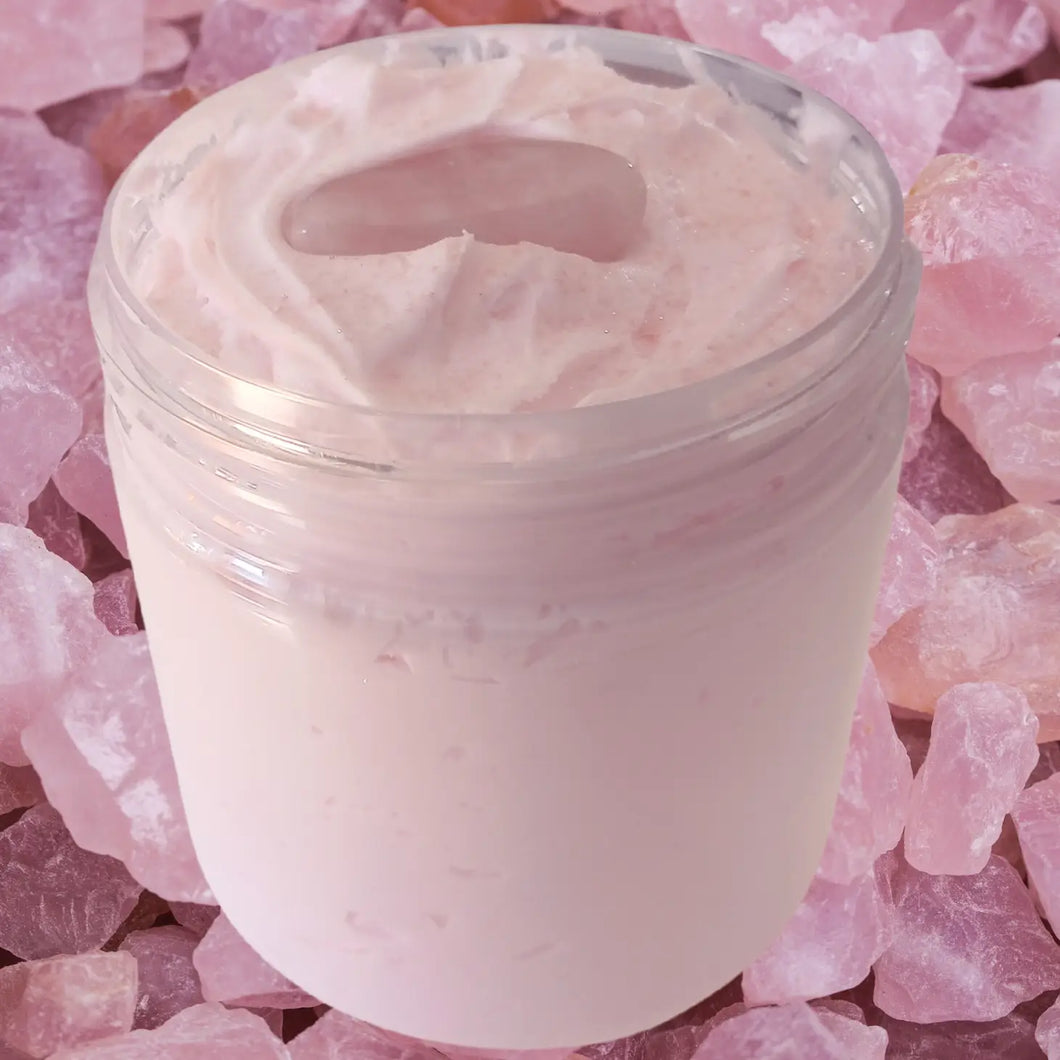 Rose Quartz Crystal Infused Reiki Charged Luxury Whipped Body Butter VEGAN