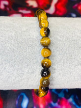 Load image into Gallery viewer, 6mm Tiger Eye Bead Bracelet

