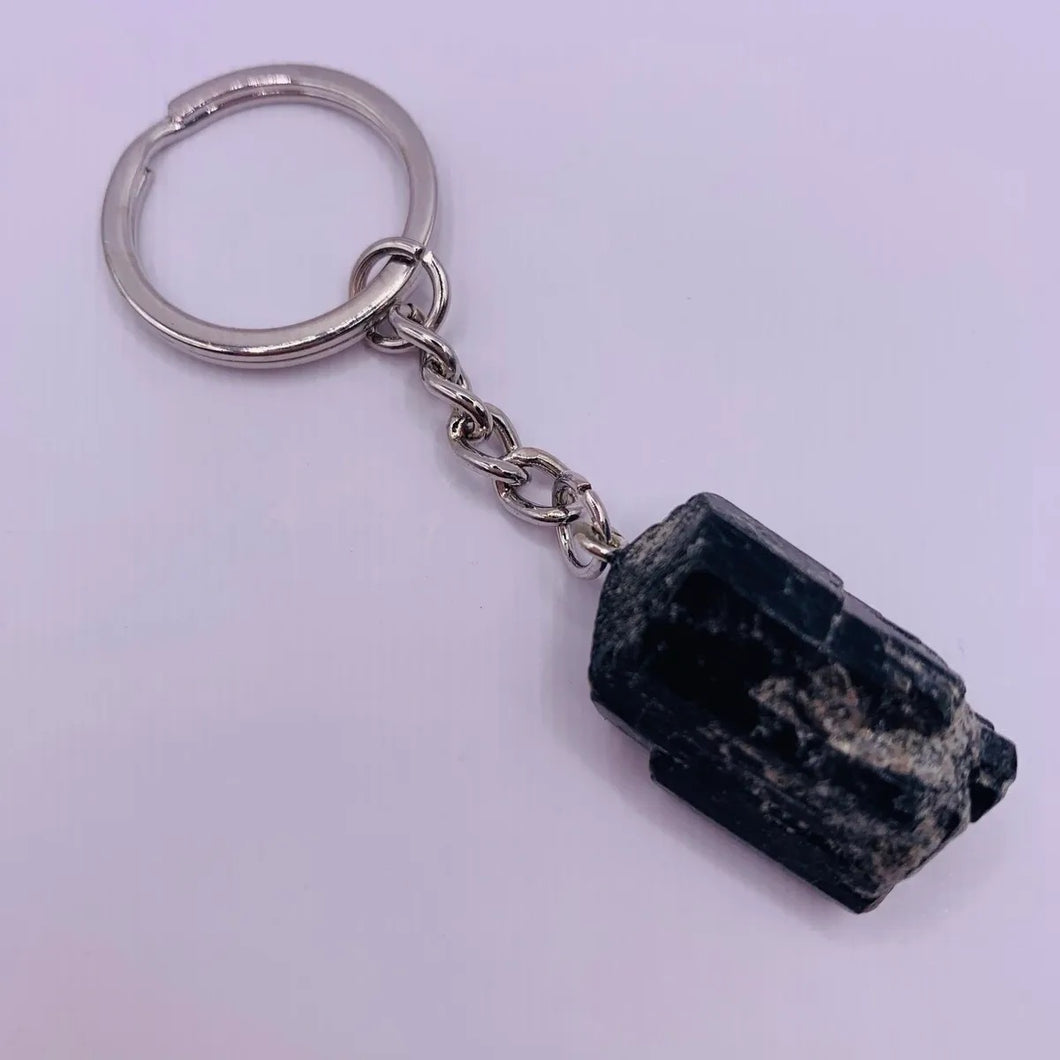 Rough Black Tourmaline Keyring