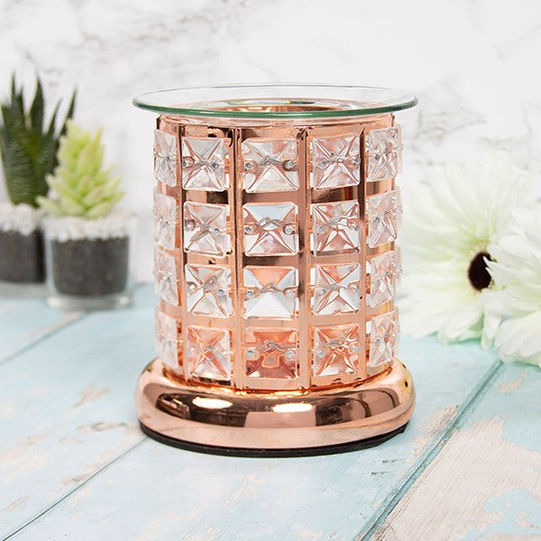 Crystal Tea Light Burner Rose Gold