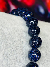 Load image into Gallery viewer, 6mm Blue Goldstone Bead Bracelet
