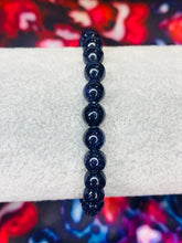 Load image into Gallery viewer, 6mm Blue Goldstone Bead Bracelet
