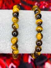 Load image into Gallery viewer, 6mm Tiger Eye Bead Bracelet
