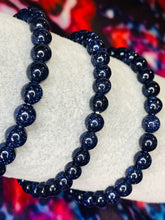 Load image into Gallery viewer, 6mm Blue Goldstone Bead Bracelet
